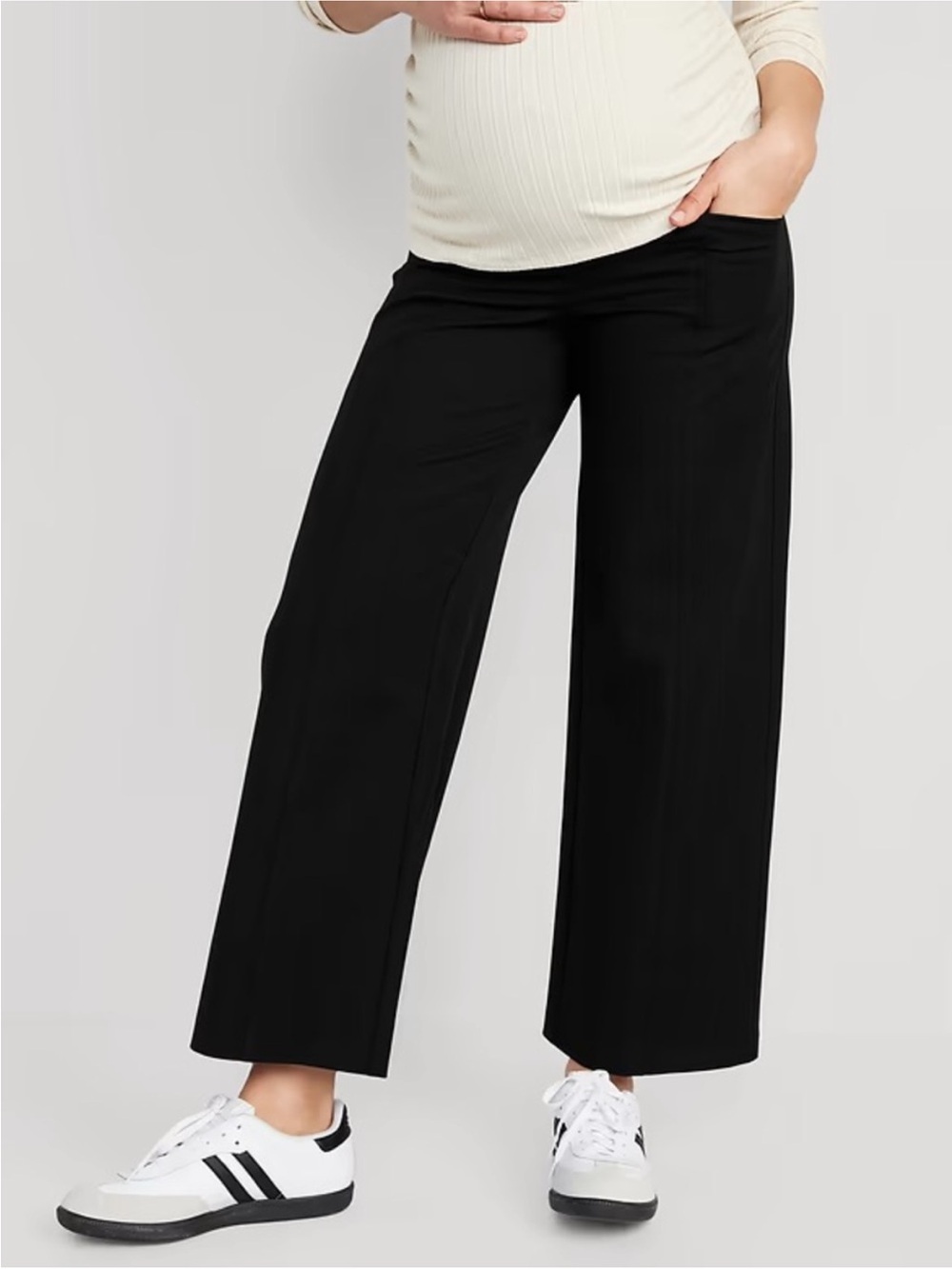 Old Navy Maternity Pregnancy Black Wide-Leg Jumpsuit Pants Size Large